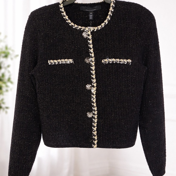 White House Black Market Sweaters - White House Black Market Black and Gold Sweater